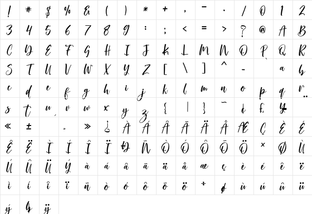 wild smith Regular Character Map wild smith Regular Character Map