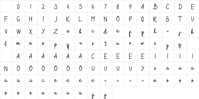 Shakila Yasmin Regular Character Map