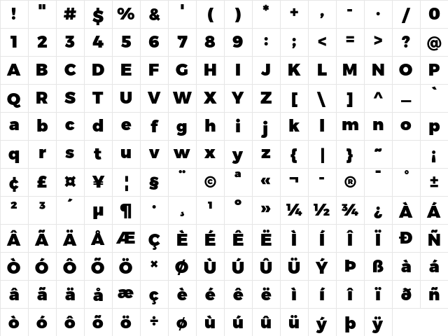 Trueno Black Character Map