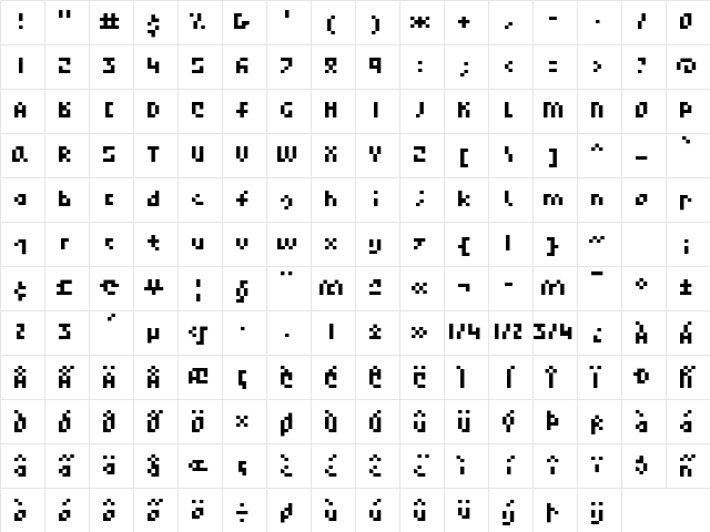 Xcreen Medium Character Map Xcreen Medium Character Map