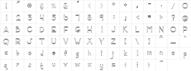 PC Borders Regular Character Map