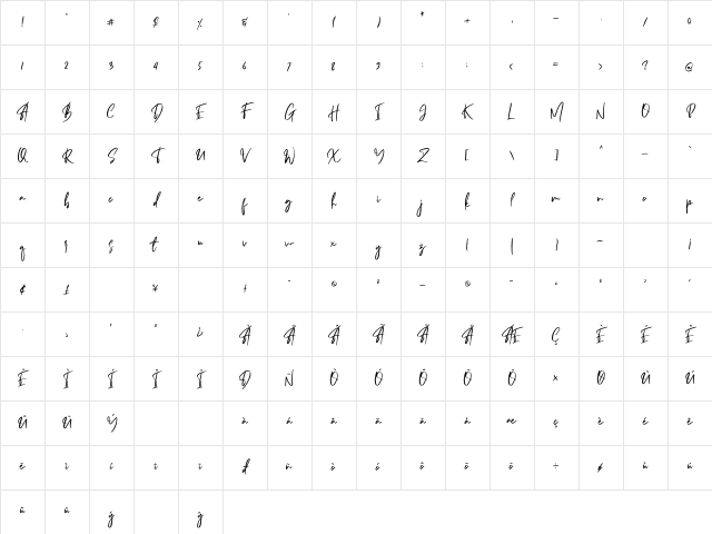 Amazed Breath Regular Character Map Amazed Breath Regular Character Map