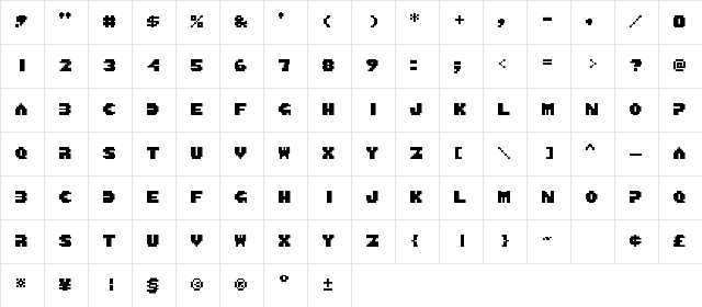 Baby Boomer Regular Character Map