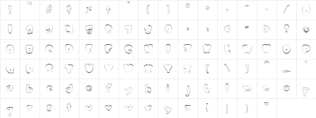 PC Comic Strip Regular Character Map