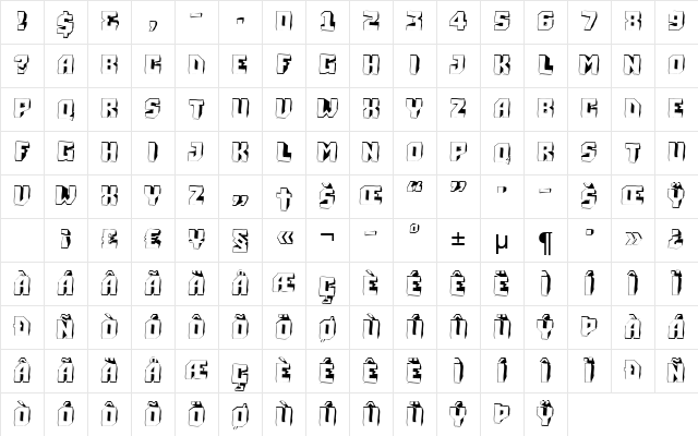 a_Simpler3DWv Regular Character Map