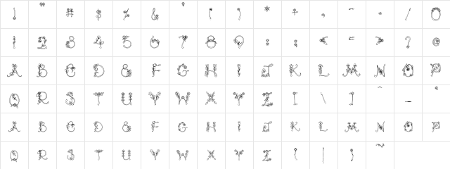 PC Flower Garden Regular Character Map