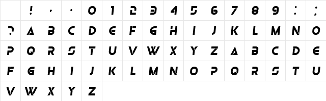 Olga Bold Italic Character Map