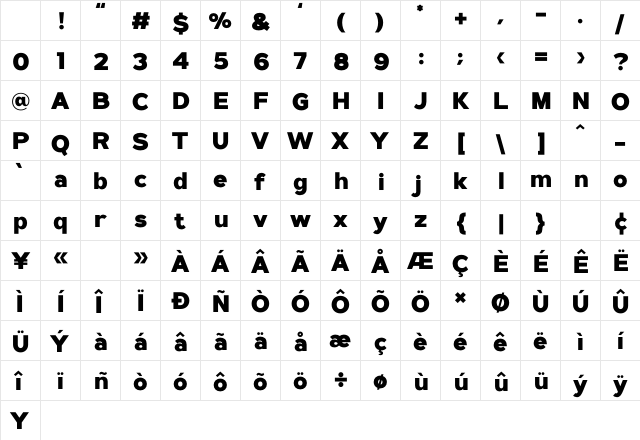Merich Regular Character Map Merich Regular Character Map