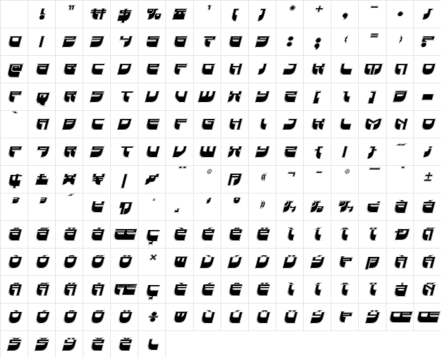 Vertical Horizon Academy Ital Italic Character Map Vertical Horizon Academy Ital Italic Character Map