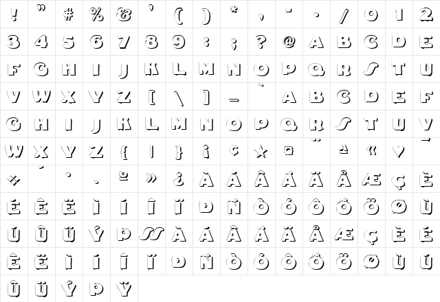 DS Fatty Shadow Regular Character Map