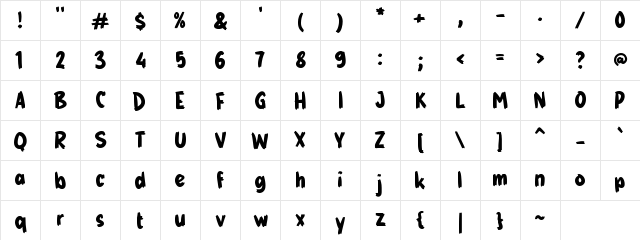 g Gusta Regular Character Map