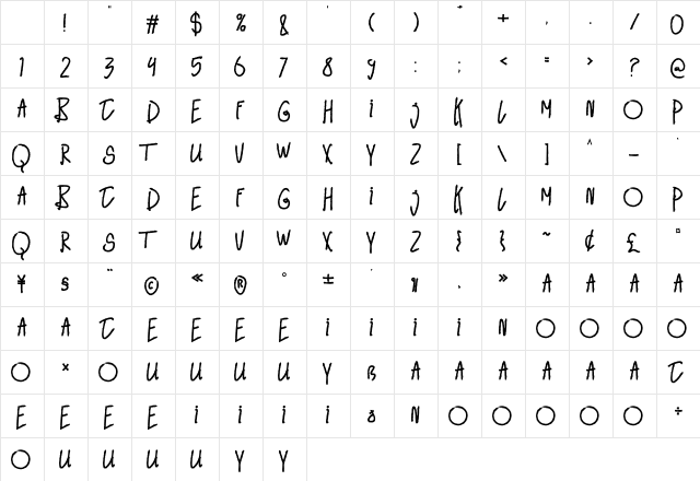 Beranak Font FREE Regular Character Map Beranak Font FREE Regular Character Map