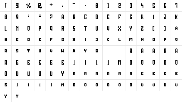 Theroar Ligature Character Map