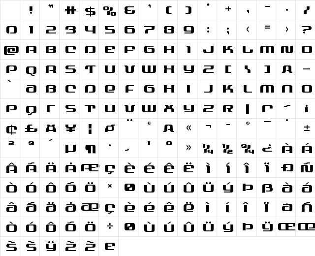 Yeoman Jack Title Regular Character Map Yeoman Jack Title Regular Character Map