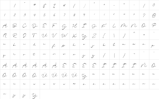 Magenta Regular Character Map Magenta Regular Character Map