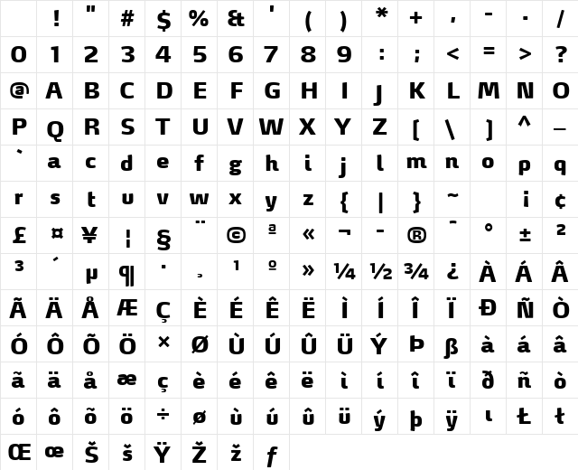 MaxDemiSerifLF-Black Regular Character Map MaxDemiSerifLF-Black Regular Character Map