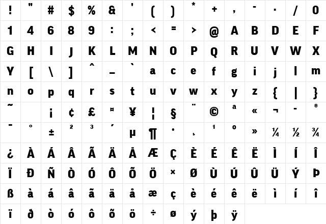 GoodLF-Black Regular Character Map GoodLF-Black Regular Character Map