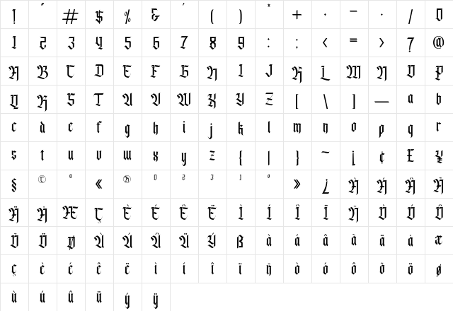 Agise rujdi Regular Character Map