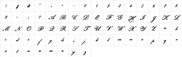 Archive Petite Script Regular Character Map Archive Petite Script Regular Character Map