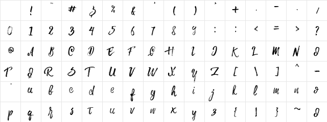 Rowo Typeface Regular Character Map