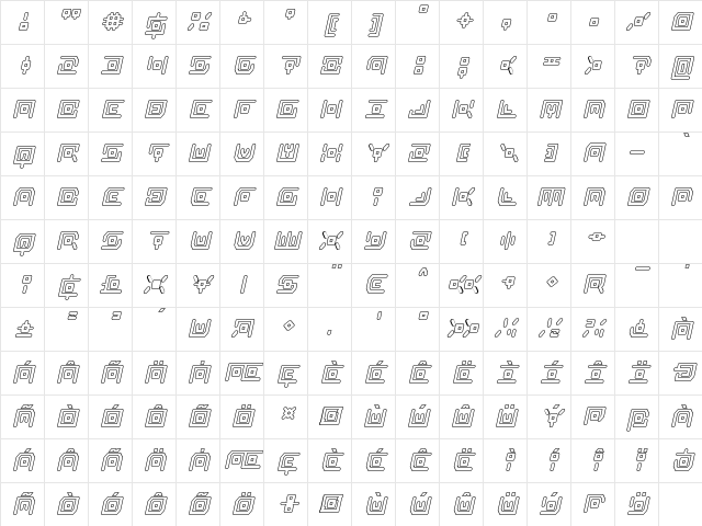 Neon Circuit Outline Italic Outline Italic Character Map
