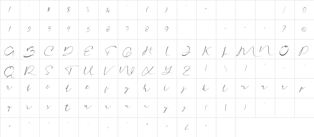 Aullia DEMO Regular Character Map Aullia DEMO Regular Character Map