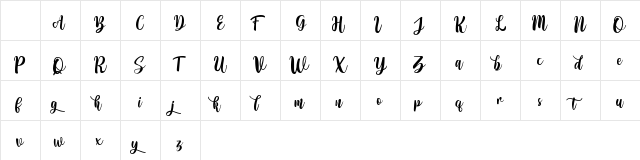 Hello Anissta Script Character Map Hello Anissta Script Character Map