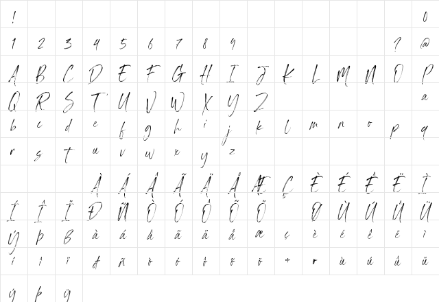 Light Brighter Regular Character Map
