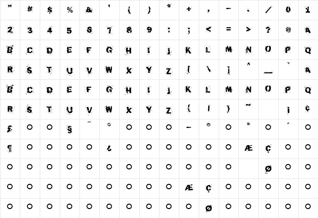 HouseArrest Medium Character Map HouseArrest Medium Character Map