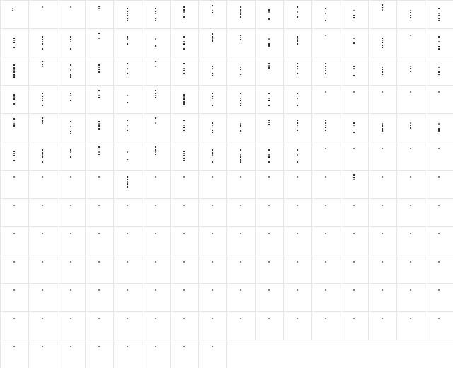 Papertape Regular Character Map Papertape Regular Character Map