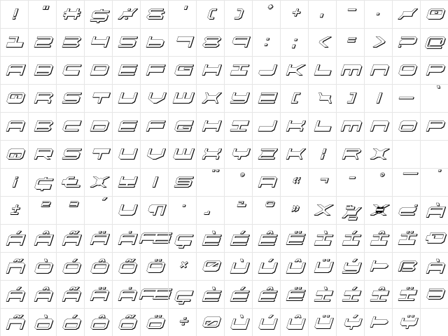 QuickGear 3D Italic Italic Character Map QuickGear 3D Italic Italic Character Map