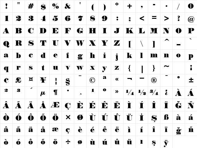 00959 Regular Character Map