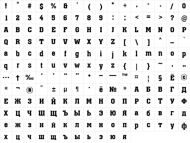 a_Assuan Medium Character Map
