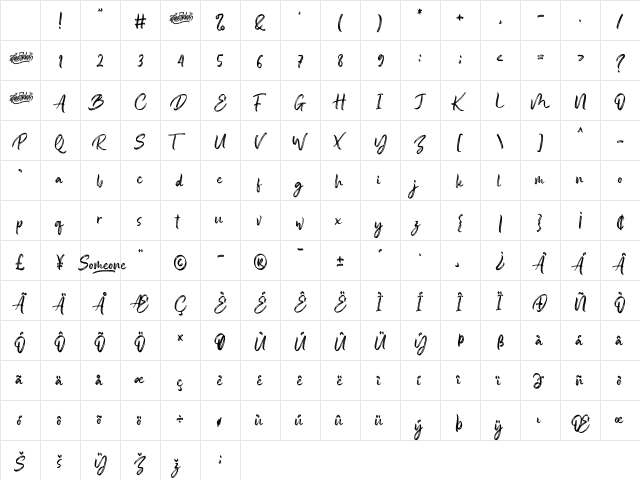 Someone Regular Character Map
