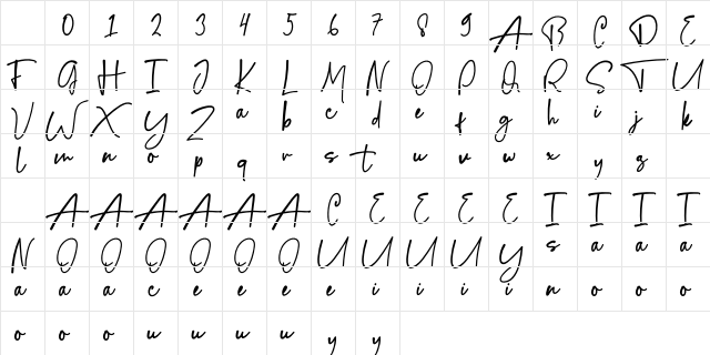 Bigfish Regular Character Map