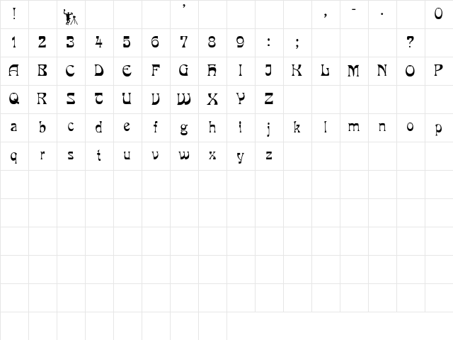 PCMilo Regular Character Map