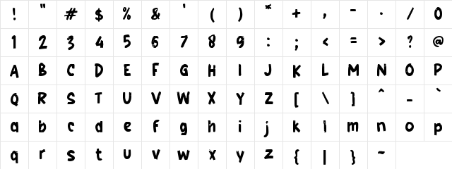 g Gemah Regular Character Map