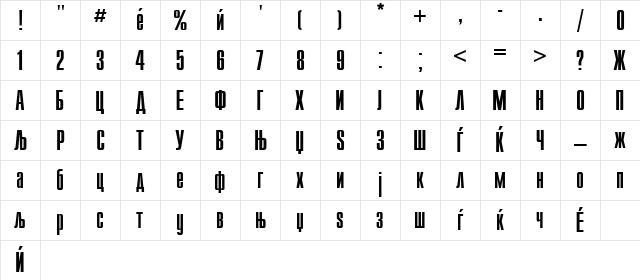 X_Compact Normal Character Map