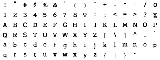 EndzoneSlab Medium Regular Character Map EndzoneSlab Medium Regular Character Map
