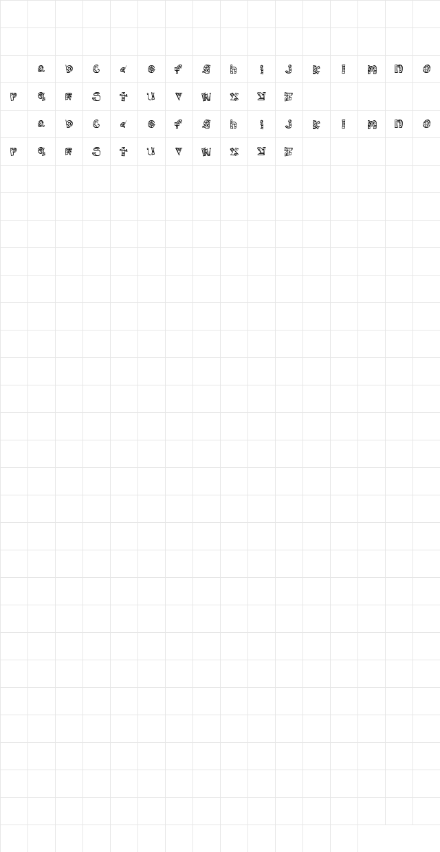 MTF Scribblie Regular Character Map MTF Scribblie Regular Character Map