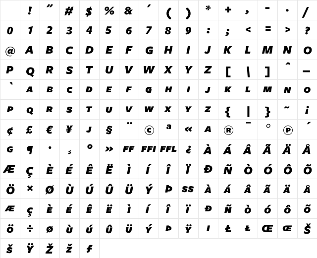 Freight Sans Black Italic SC Character Map Freight Sans Black Italic SC Character Map