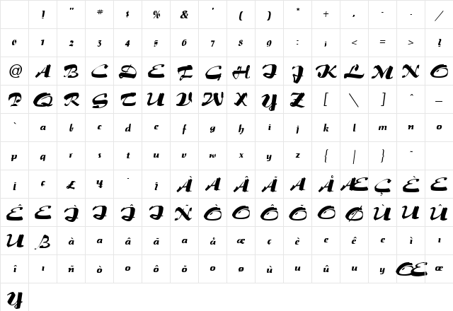 Paprika Regular Character Map