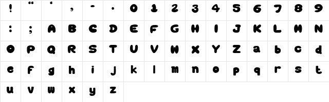 BABY SOFT Regular Character Map