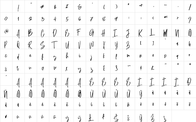 dust in the wood Regular Character Map dust in the wood Regular Character Map