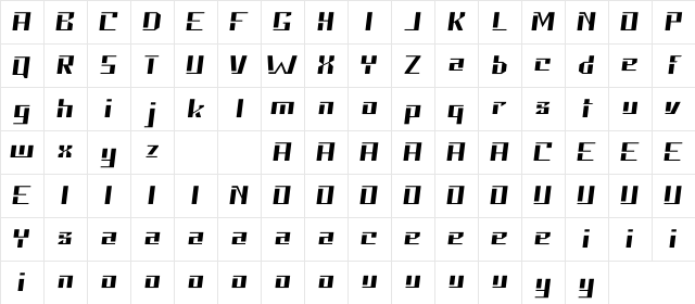 Neolion Demo Italic Character Map Neolion Demo Italic Character Map
