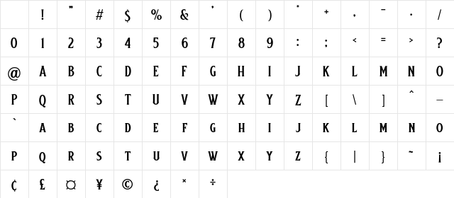 Baisteach Regular Character Map Baisteach Regular Character Map