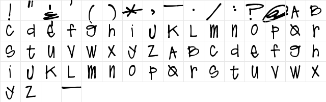 Pea Lindsey Unicase Regular Character Map
