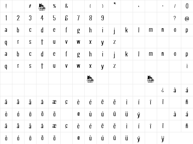 Caballito Regular Character Map