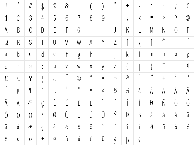 DynaGrotesk LC Regular Character Map DynaGrotesk LC Regular Character Map