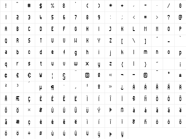 Dexxi Condensed Regular Character Map Dexxi Condensed Regular Character Map